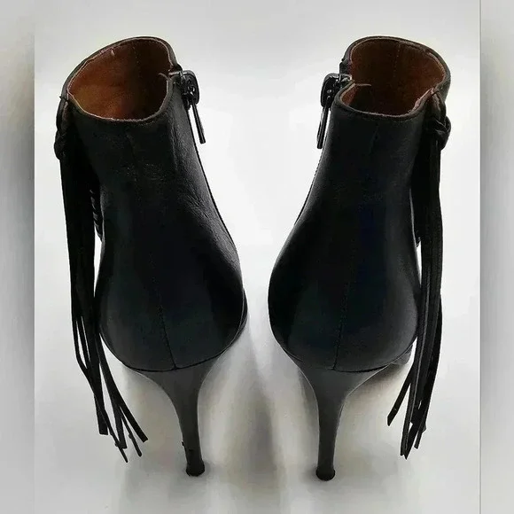 Coach Lolita Black Leather Bootie with Fringe Womens Size 6 - Picture 6 of 12